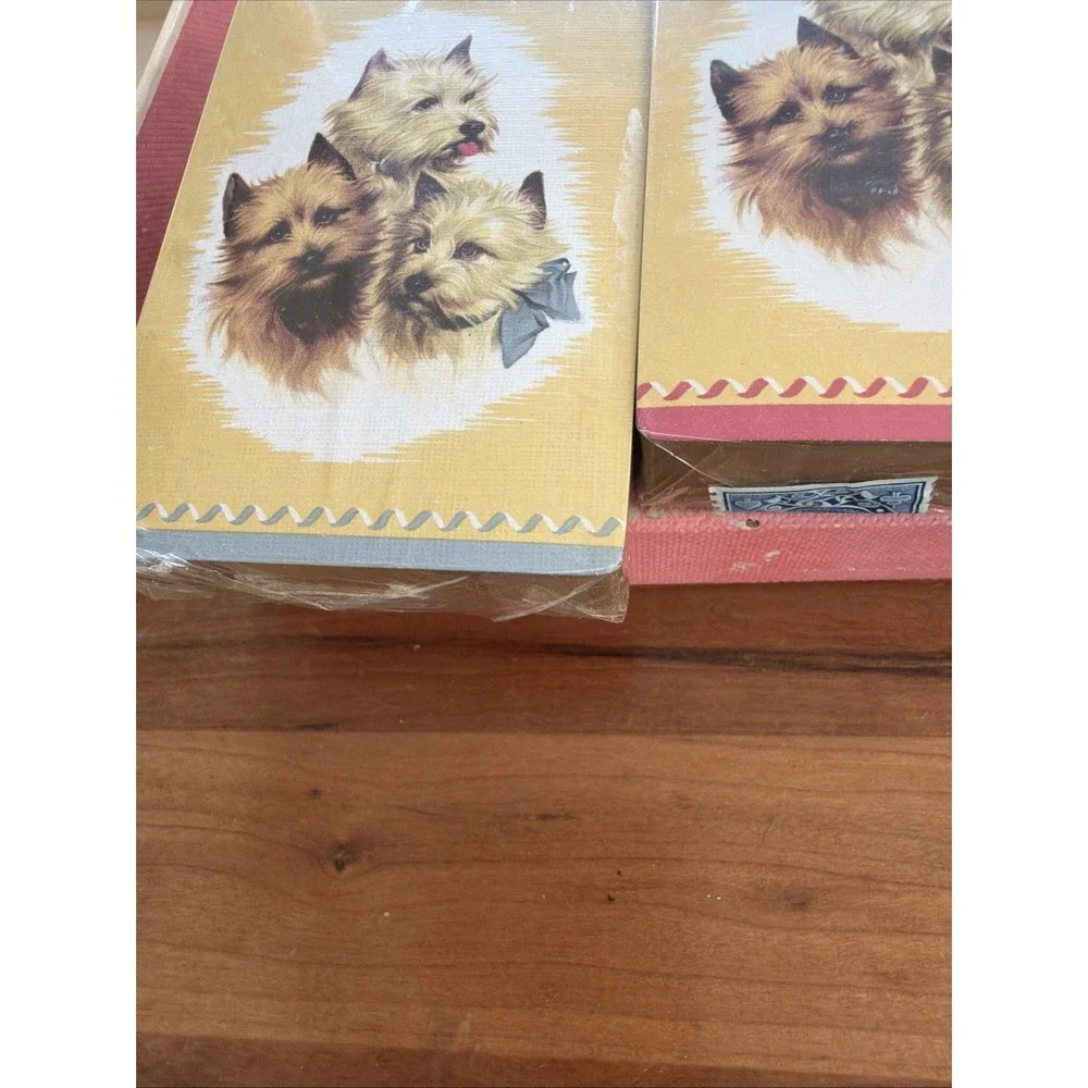 Vintage Imperial Gilt Edge Playing‎ Cards Dog Theme Double Deck Sealed
